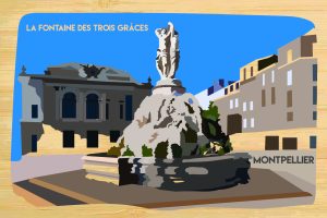 Hérault - La fontaine des Trois Grâces Montpellier